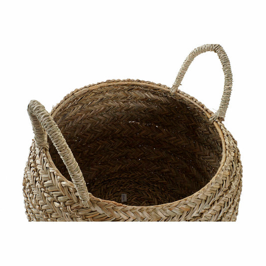 Woven natural rattan basket for home storage and decor.