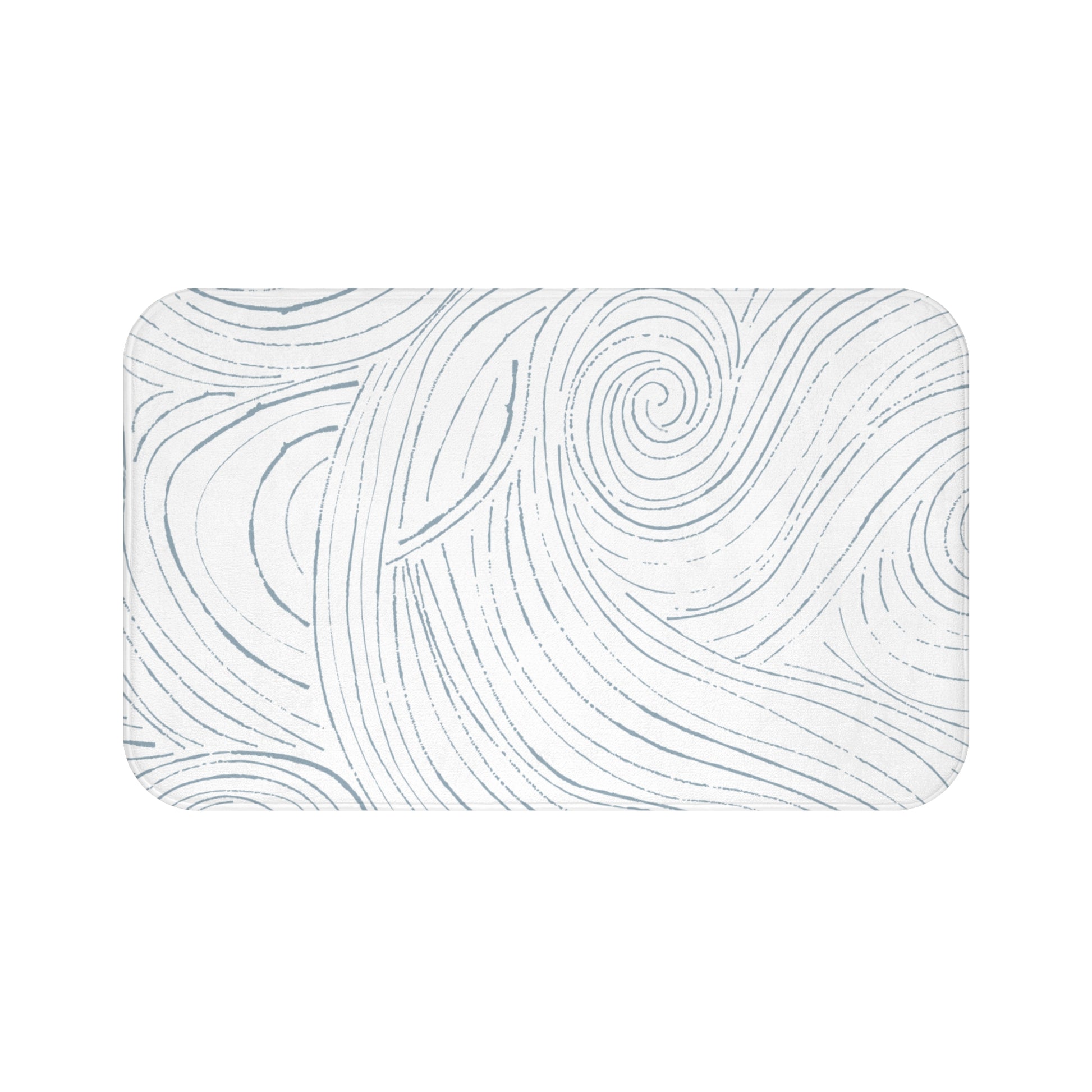 Soft blue coastal bath mat, bringing a serene ocean feel to your bathroom