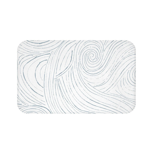 Soft blue coastal bath mat, bringing a serene ocean feel to your bathroom