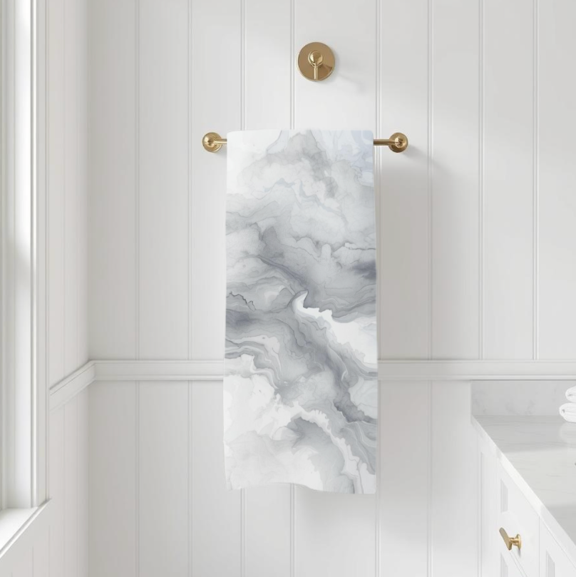 Coastal Marble Mink Bath Towel – Luxurious Soft Absorbent Towel