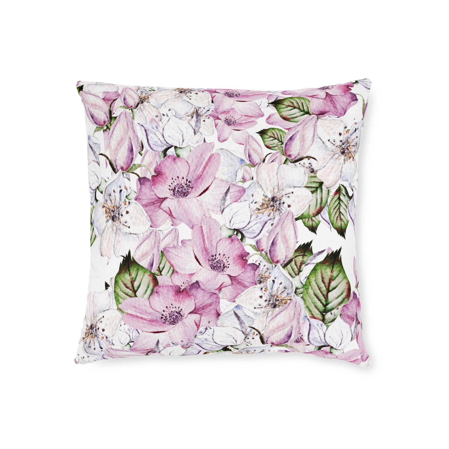 vibrant floral throw pillow with colorful blooms, perfect for adding a fresh touch to your room